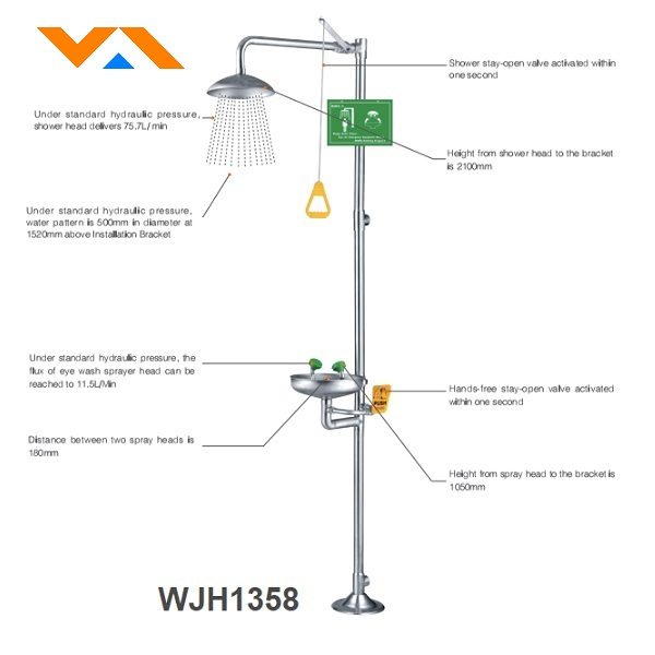 Stainless Steel Combination Emergency Shower WJH1358