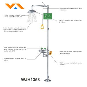 Stainless Steel Combination Emergency Shower WJH1358