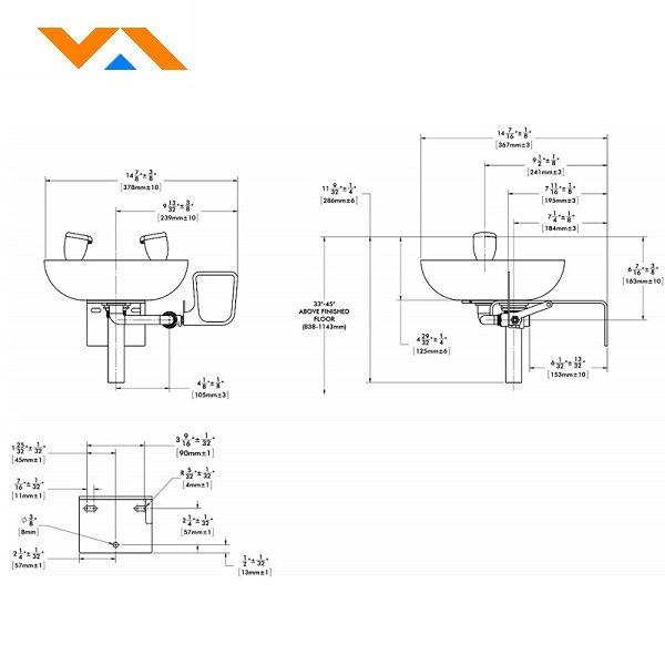 Wall mounted EYEWASH SE-580